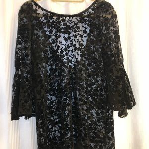 Free People x Gypsy Junkies Noir Velvet Tunic